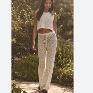 Dynamite Crochet Set Tank + Pants Bundle  Beige Cream Size Small